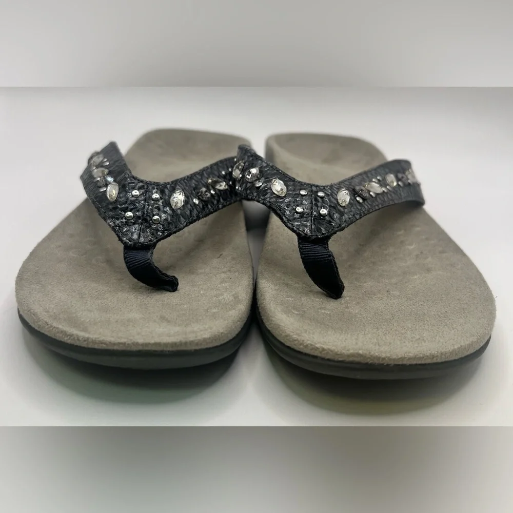 Vionic - Lucia, Women's‎ Black Sandals with Crystal Accents, Size:9